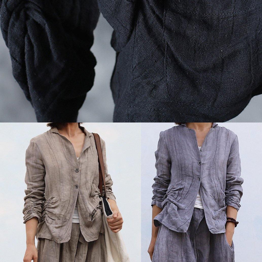 Cinched Linen Fall Tunic Pattern Work Outfits Nude Blouse