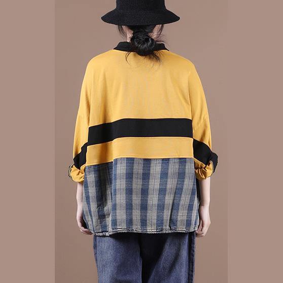 Elegant yellow clothes For Women lapel zippered Midi blouse