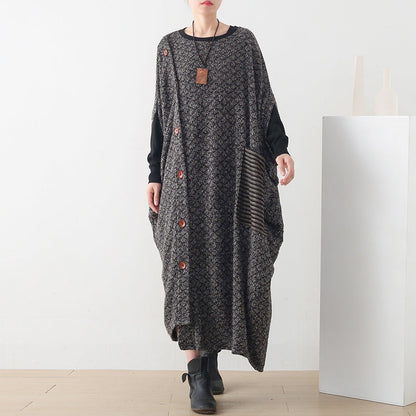 Hooded Spring Clothes Pattern Burgundy Maxi Dress