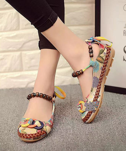 Style Handmade Beaded Flat Sole Single Shoes Soolinen Shoes-20251