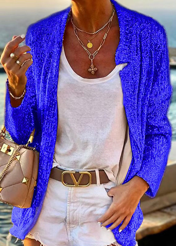 European and American Style Gold Sequins Patchwork Coat Spring