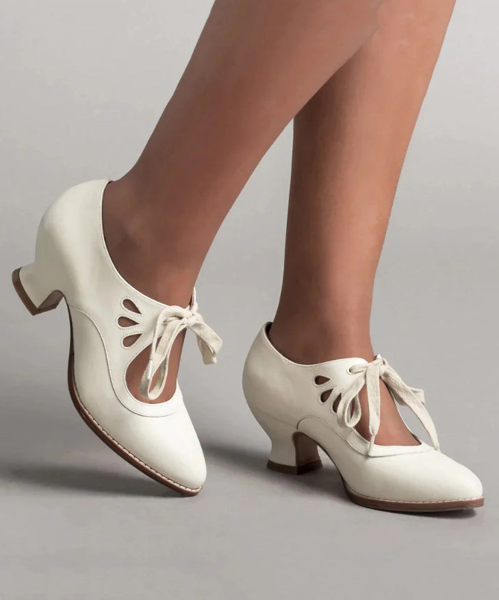 European and American Style High Heels Pointed Toe Splicing Lace Up