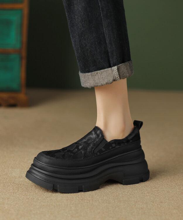 European and American Style Yellow Platform Loafers Shoes