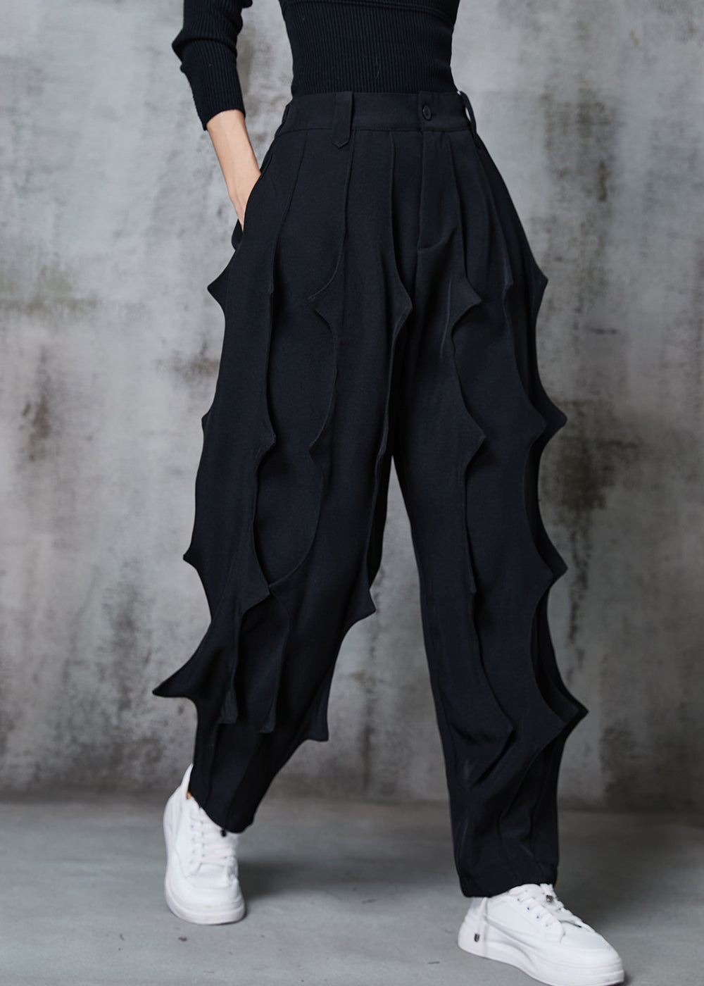 Black Original Design Cotton Pants Spring