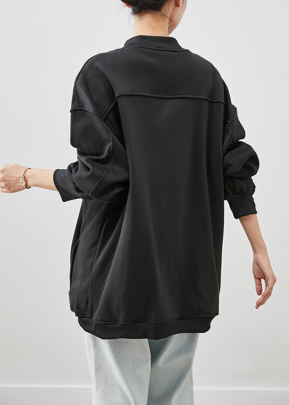 Black Oversized Cotton Jackets Fall
