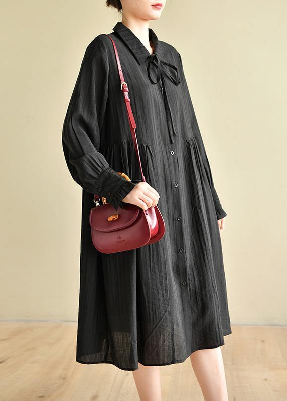 Black Peter Pan Collar Summer Holiday Dress