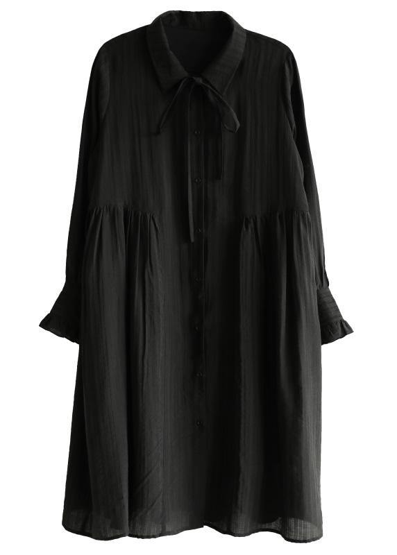 Black Peter Pan Collar Summer Holiday Dress