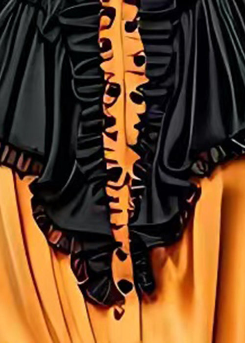 Black Peter Pan Collar Wrinkled Silk Blouses Fall