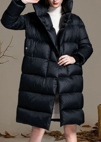Black Pockets Warm Regular Winter Duck Down Winter Coats