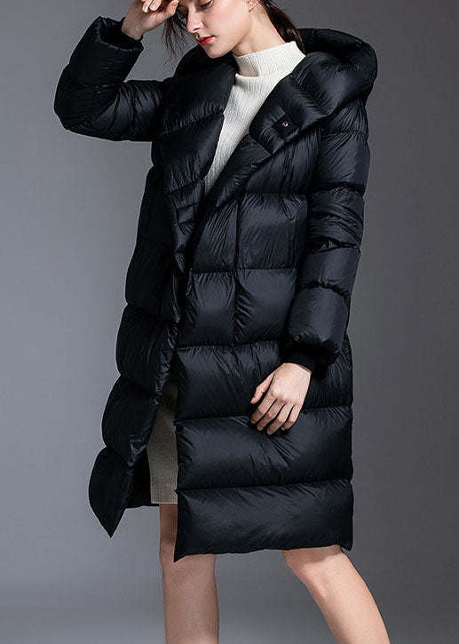 Black Pockets Warm Regular Winter Duck Down Winter Coats