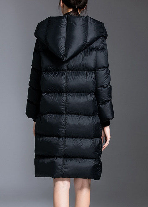 Black Pockets Warm Regular Winter Duck Down Winter Coats
