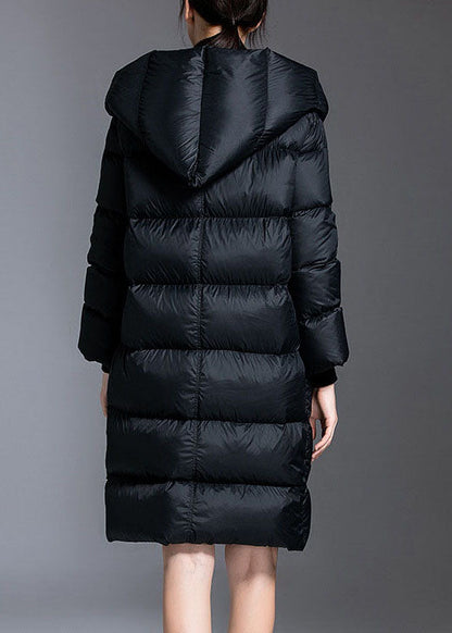 Black Pockets Warm Regular Winter Duck Down Winter Coats