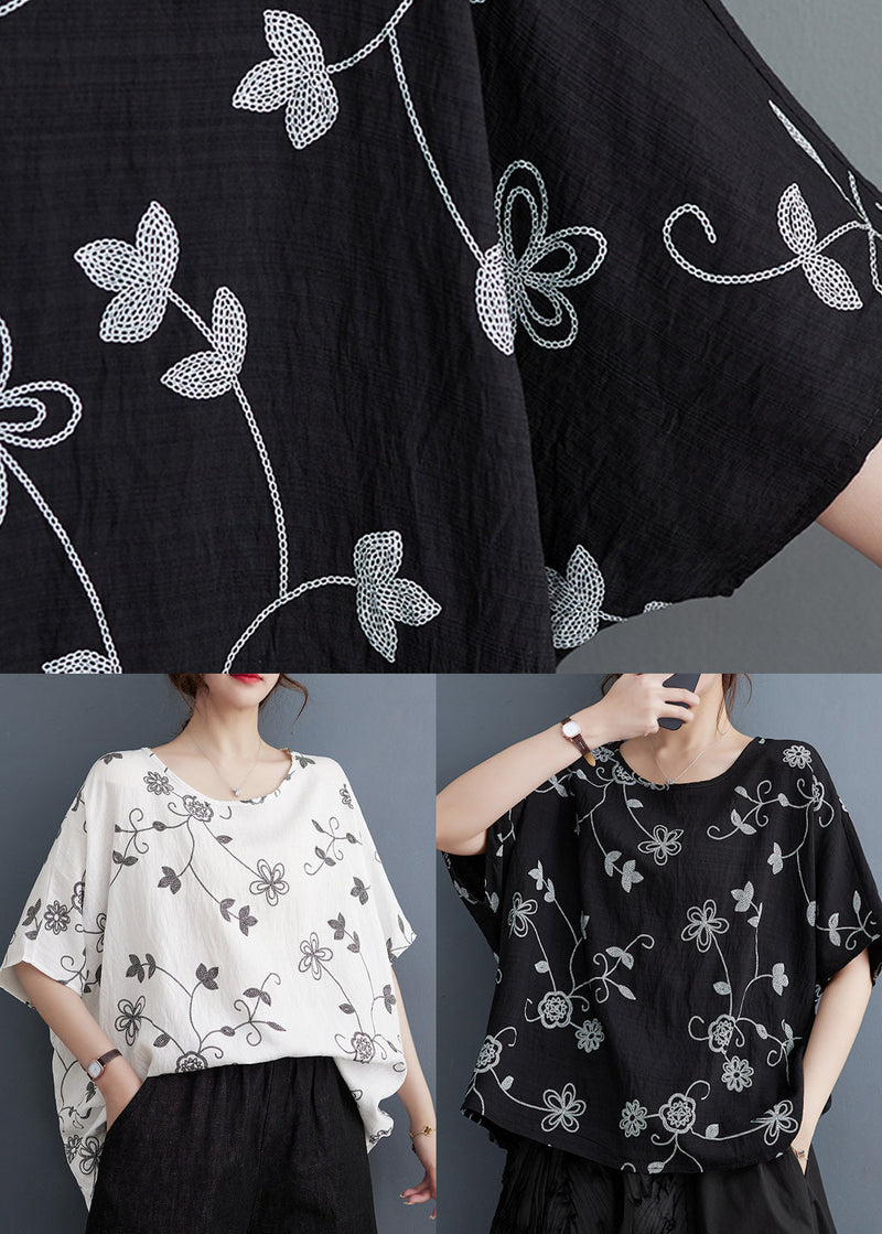 Black Print Cozy Top Summer