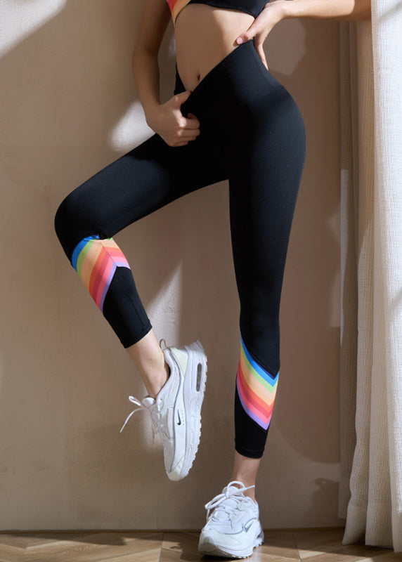 Black Stripe High Waist Capri Gymshark Yoga Pants