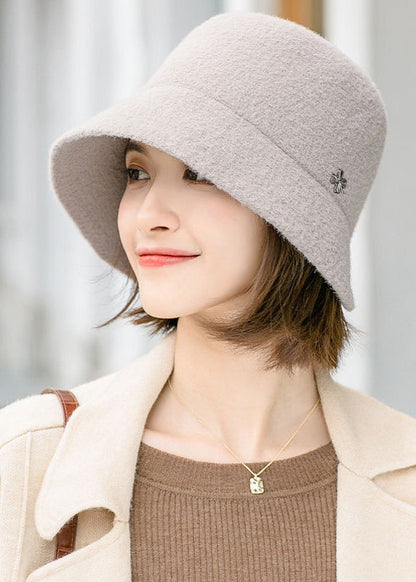 Black Versatile Woolen Bucket Hat