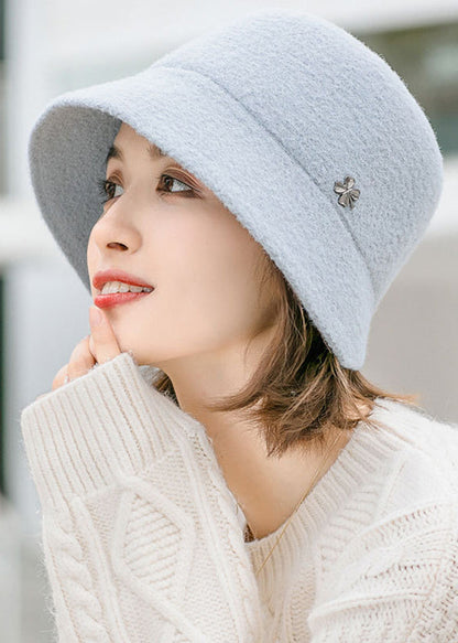 Black Versatile Woolen Bucket Hat