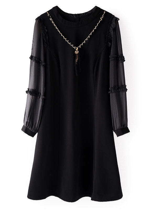Brown Ruffled Patchwork Cotton Long Dress Spring