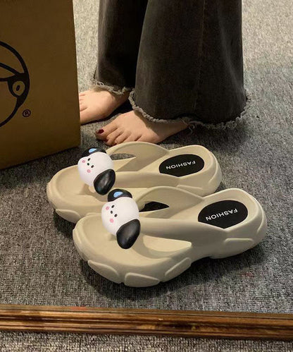 Cartoon Splicing Platform White Beach Flip Flops