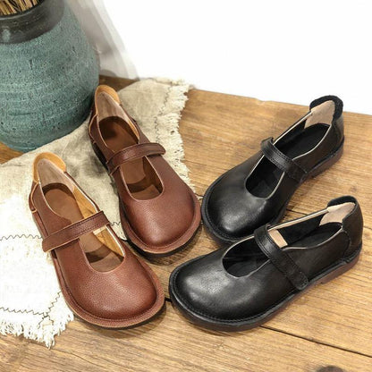 Chocolate Buckle Strap Loafers for Cowhide Leather