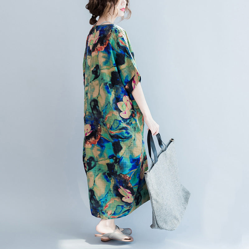 Flower Print Loose Summer Dresses