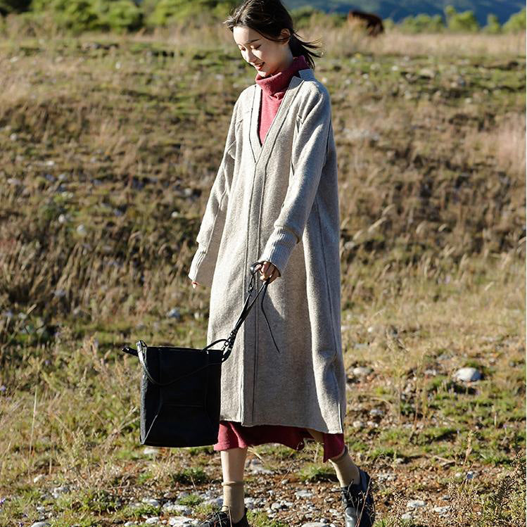 Gray Loose Woolen Overcoat New Outfits