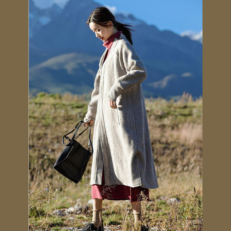 Gray Loose Woolen Overcoat New Outfits
