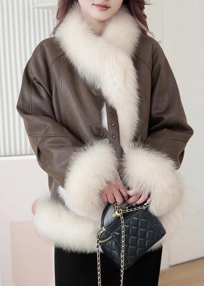 Green Fur Collar Pockets Sashes Parka Winter