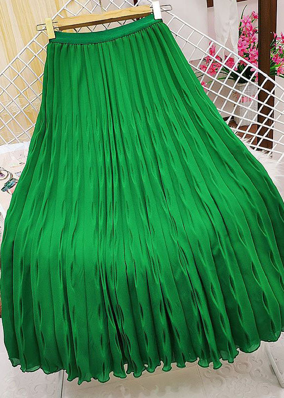 Green Wrinkled Exra Large Hem Tulle Skirts Summer
