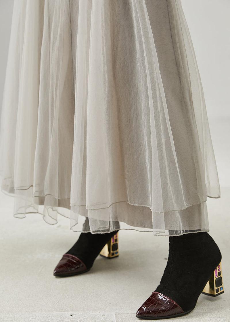 Grey Exra Large Hem Tulle Holiday Skirt Fall