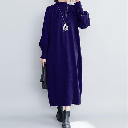 High Neck Knitted Maxi Dresses Clothes