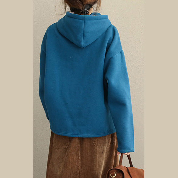 Hoodie Pure Color Brushed Fleece for
