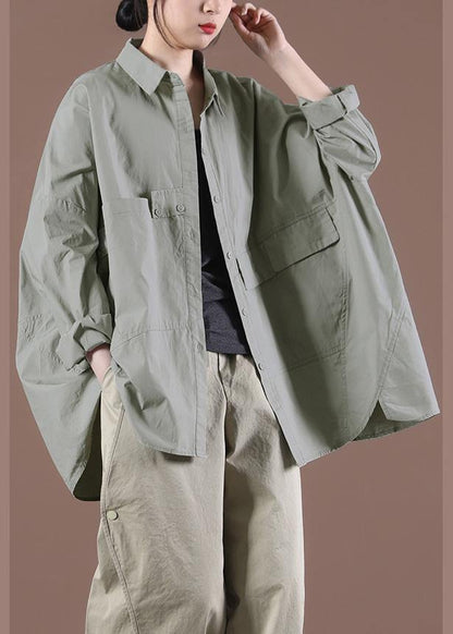 Light Blue Spring Pockets Shirt Long Sleeve