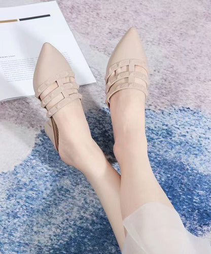 Light Purple Hollow Out Wedge Slide Sandals