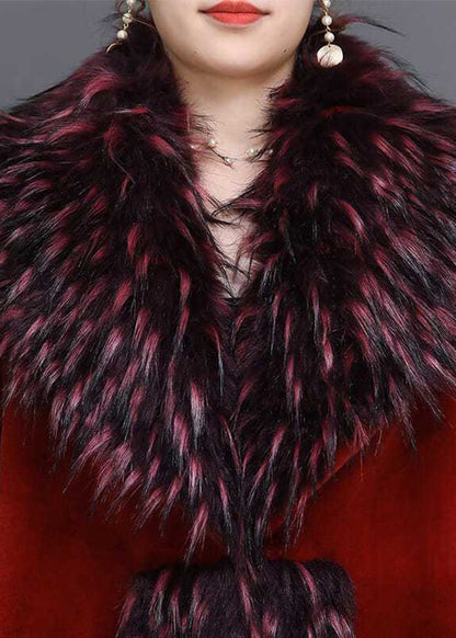 Mulberry Fur Collar Thick Faux Fur Jackets Winter