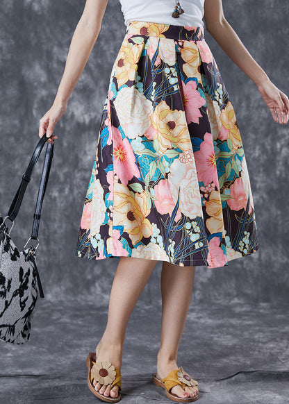 Multicolor High Waist Cotton Skirts Summer