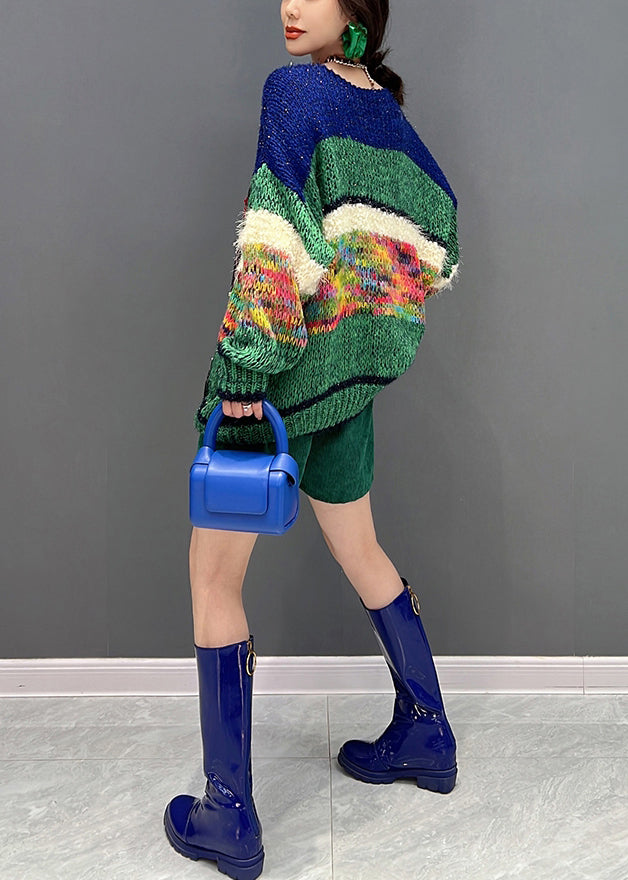 O-neck Animal Print Thick Knit Sweaters Fall