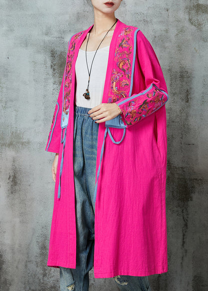 Rose Print Linen Loose Cardigan Spring