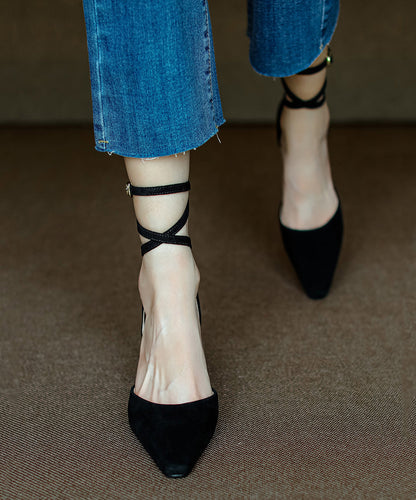 Leopard Lace Up High Heel Suede Sandals