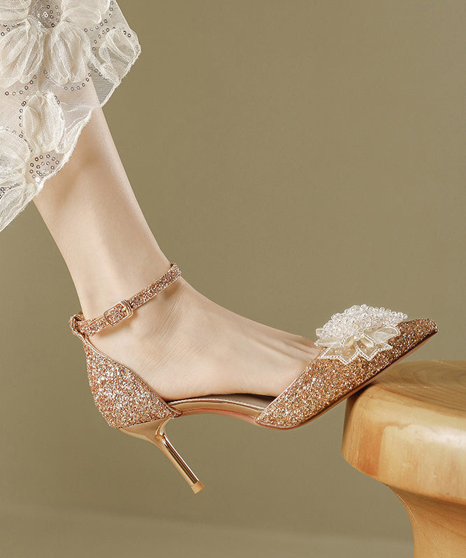 Silver Sequins Splicing Stiletto High Heels Pointed Toe