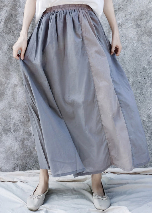 Elastic Waist Pockets Cotton a Line Skirts Summer