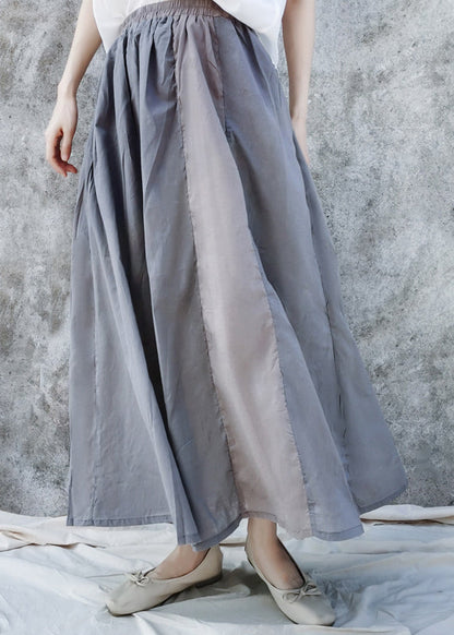 Elastic Waist Pockets Cotton a Line Skirts Summer