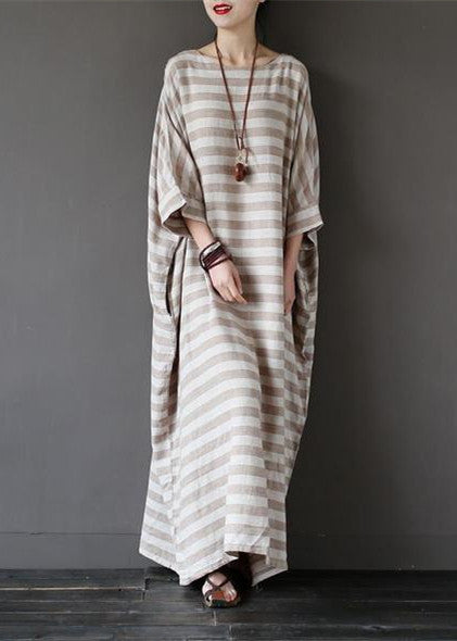 Stripe Loose Big Size Maxi Size Dresses Plus Sizes Clothes