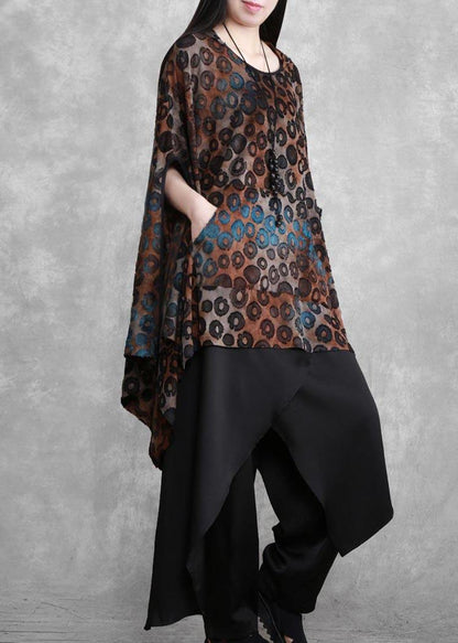 Suit Bat Sleeve Irregular Top Personality Wide Leg Pants Spring