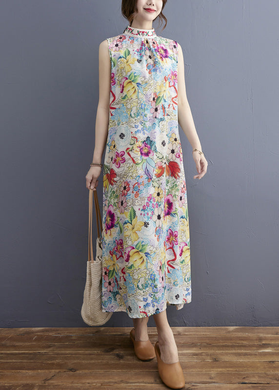 Turtleneck Print Holiday Maxi Dresses Summer