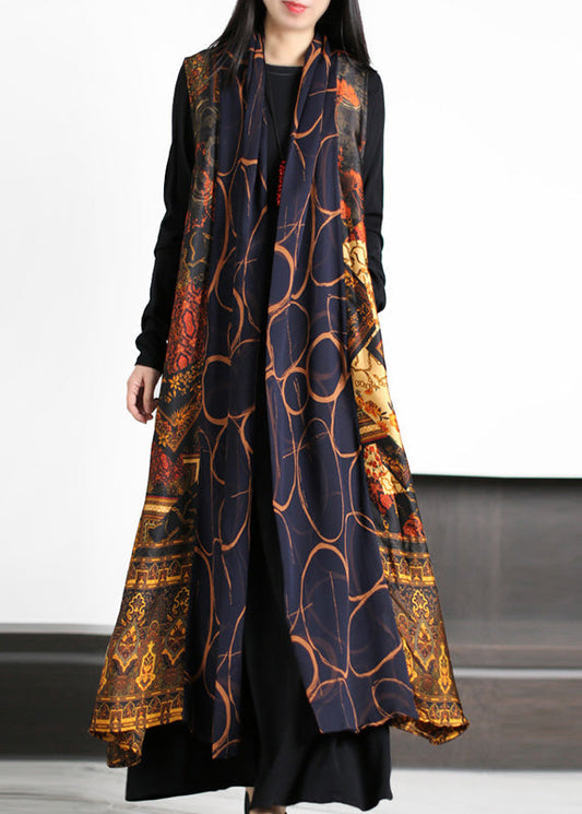 V Neck Print Silk Holiday Trench Coats Spring