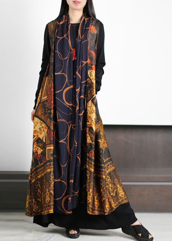 V Neck Print Silk Holiday Trench Coats Spring