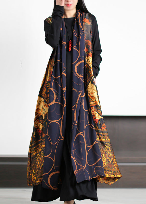 V Neck Print Silk Holiday Trench Coats Spring