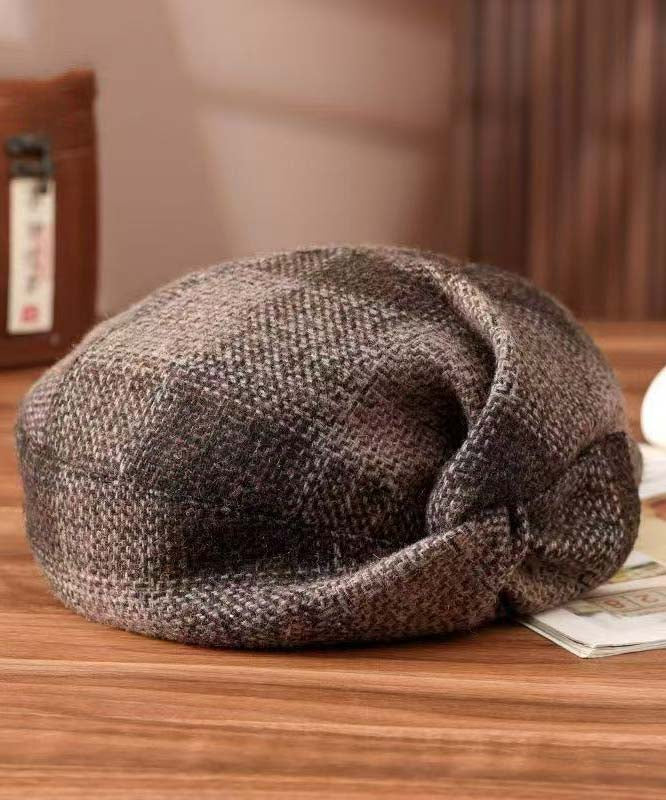 Versatile Coffee Warm Wool Blend Beret Hat