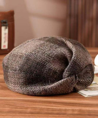 Versatile Coffee Warm Wool Blend Beret Hat