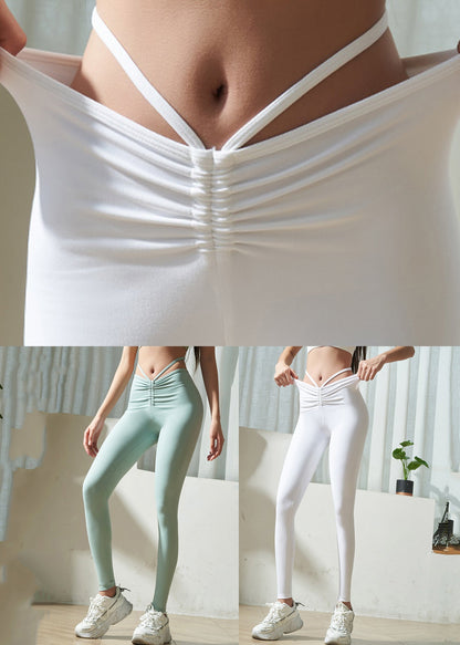 White High Waist Capri Running Yoga Pants